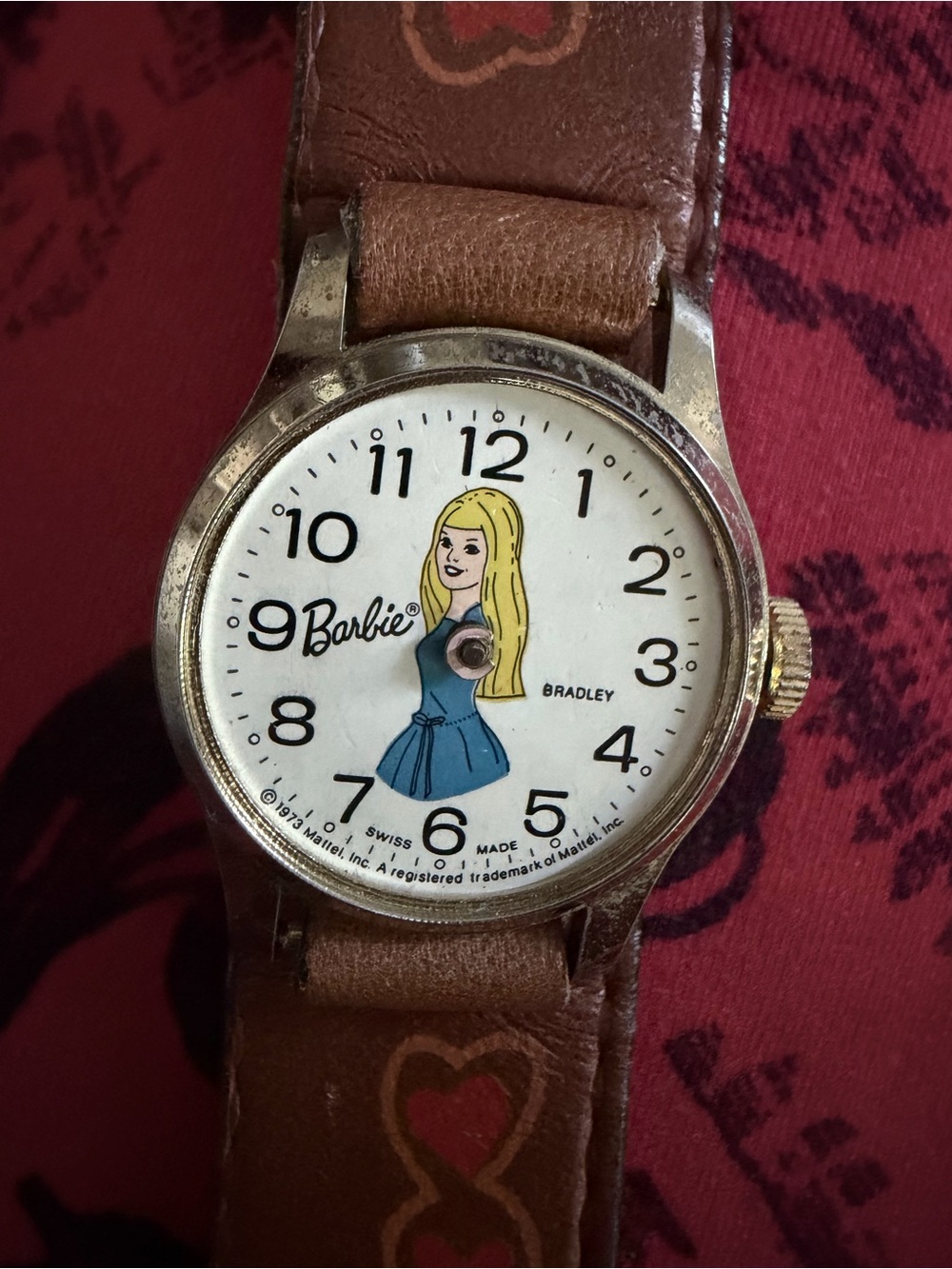 Barbie Vintage-Inspired Brown Leather Strap Watch - Barbie Dial